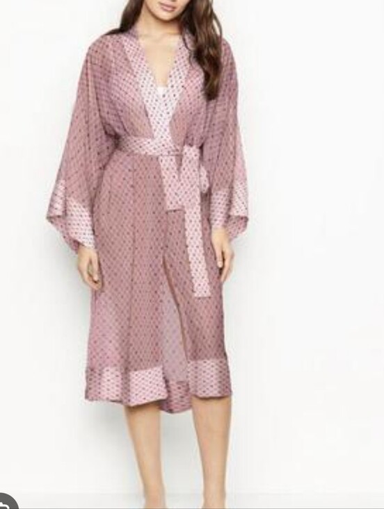 Victoria's Secret Other - Victoria's Secret Dusty Rose Mesh Dot Sheer Robe. Size S/XS